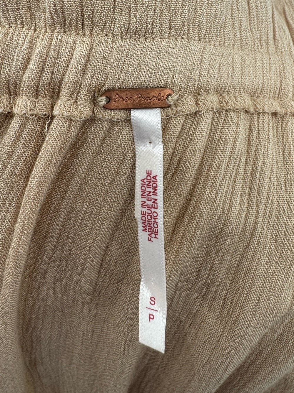 Free People Shore Chic Maxi Dress Buttercream Beige Small Boho Cottagecore - Picture 7 of 11